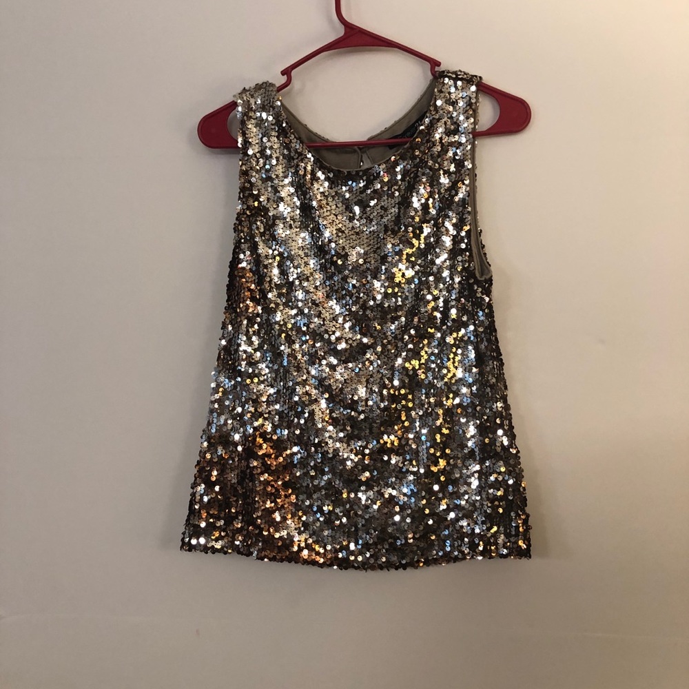 Forever 21 Metallic Sequin Tank Top